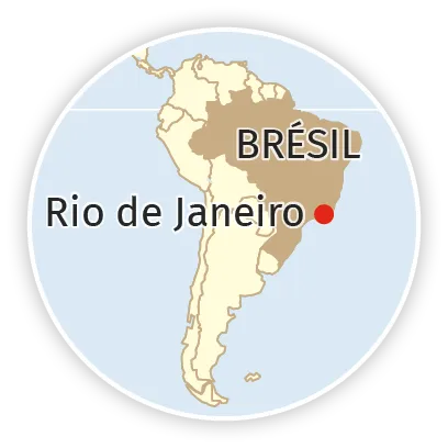 Carte simplifiée du Brésil localisant Rio de Janeiro.