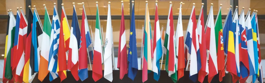 Photo des drapeaux de l'union européenne