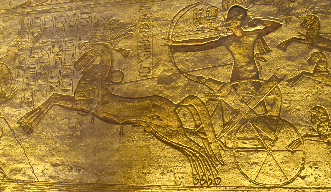 Bas-relief, intérieur
du temple d'Abou
Simbel (Égypte).