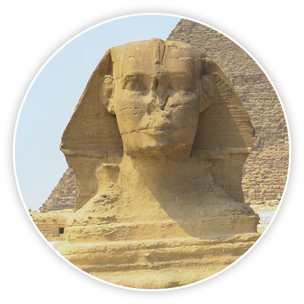 Le visage du pharaon Chéphren sur le Grand Sphinx