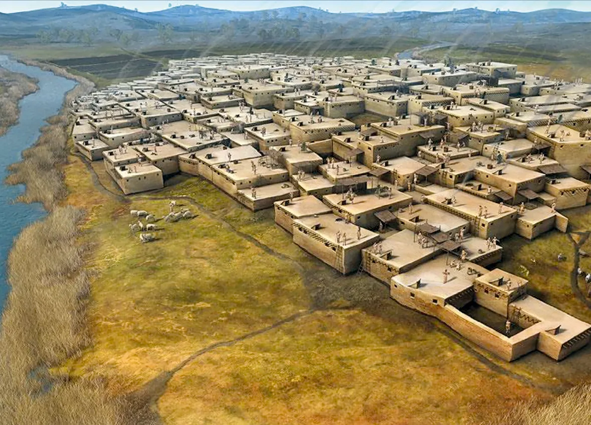 Reconstitution du village de Çatal Höyük