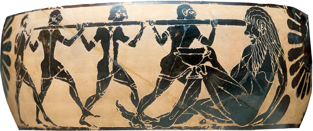 Détail d'un vase Ulysse et le cyclope