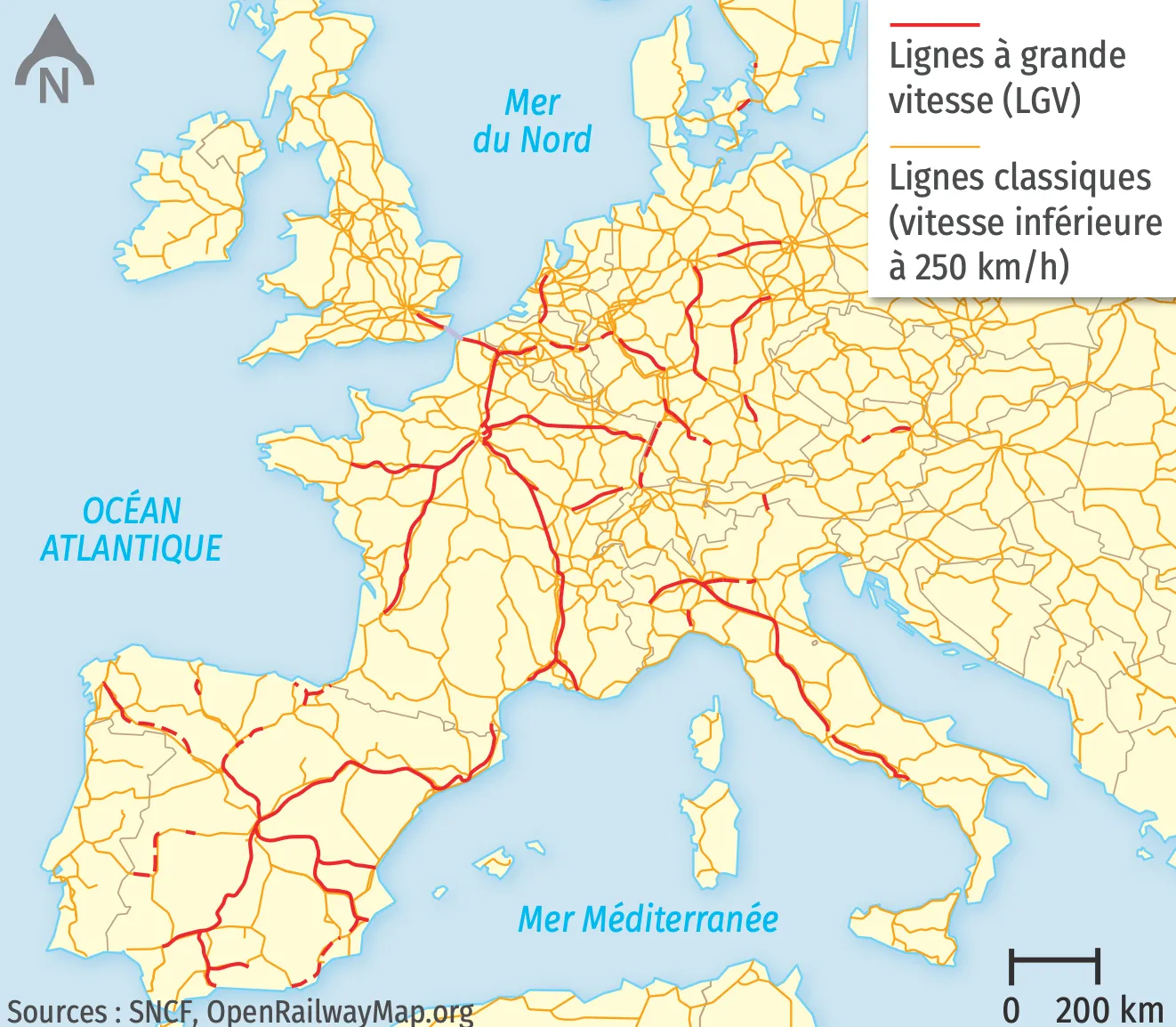 Carte 1 Un territoire maillé par des réseaux à grande vitesse