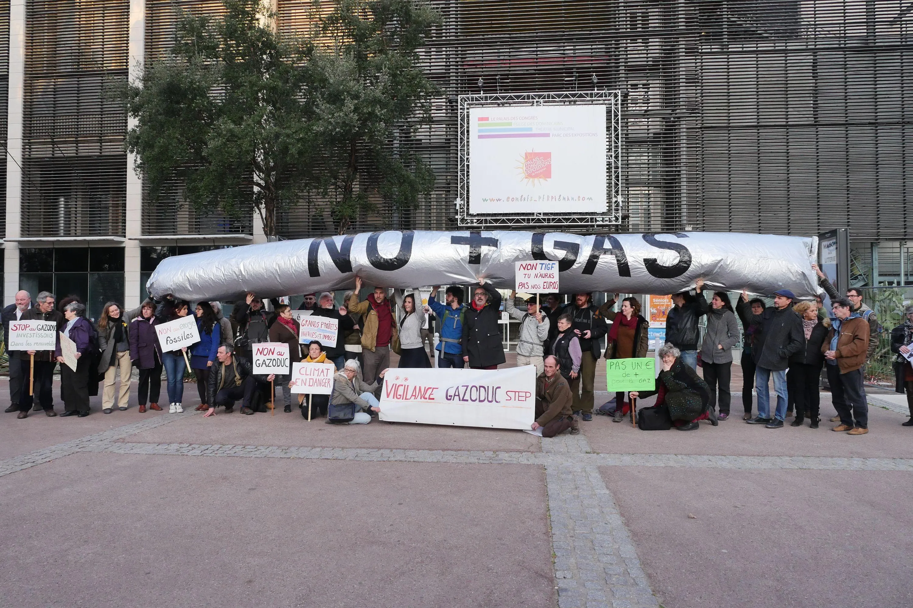 Manifestation contre le gazoduc transfrontalier