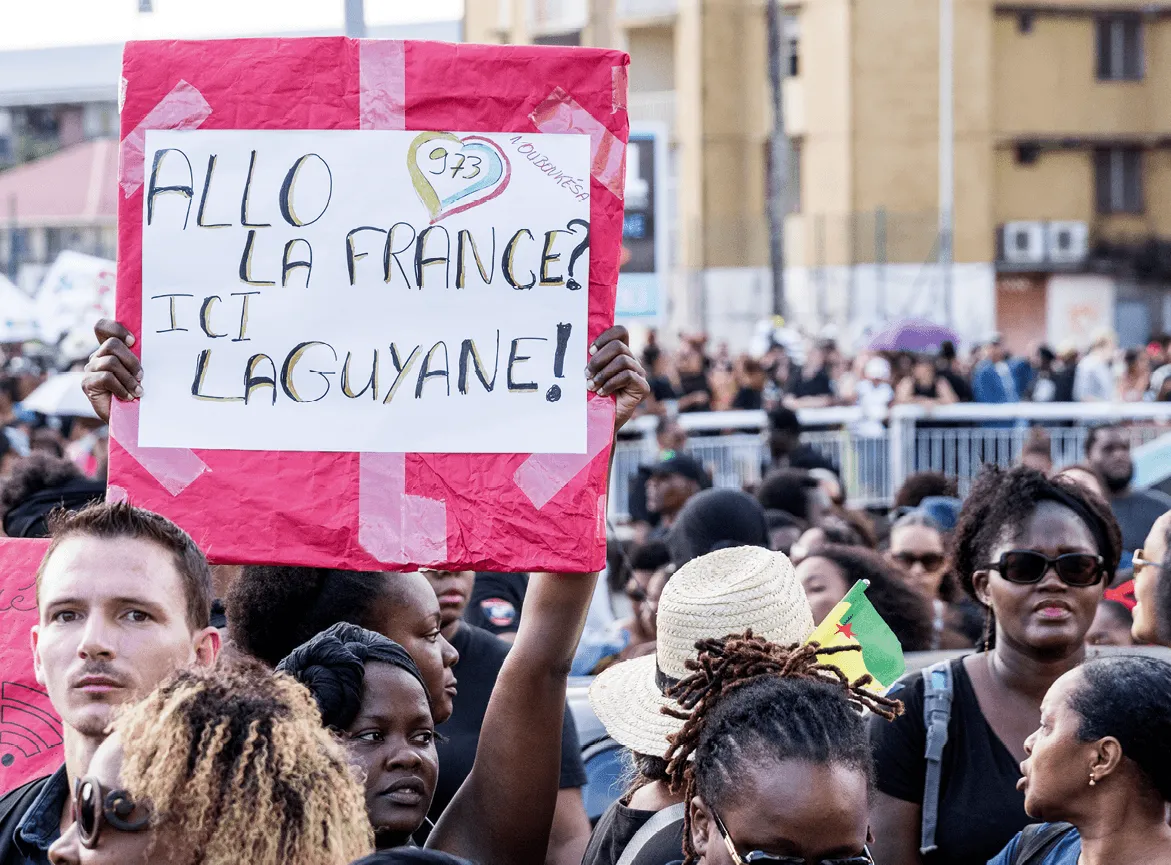 Photographie d'une manifestation en Guyane