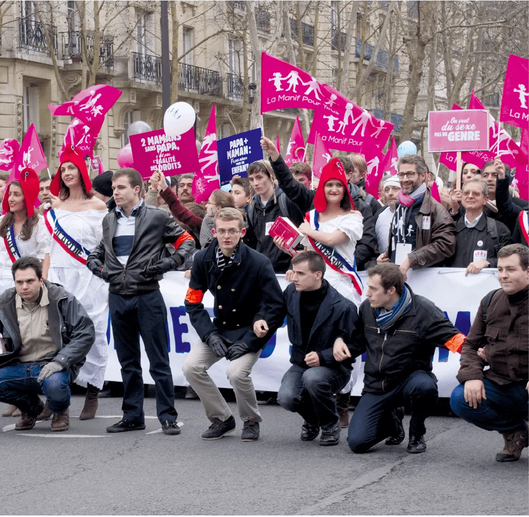 Photographie des opposants au mariage pour tous