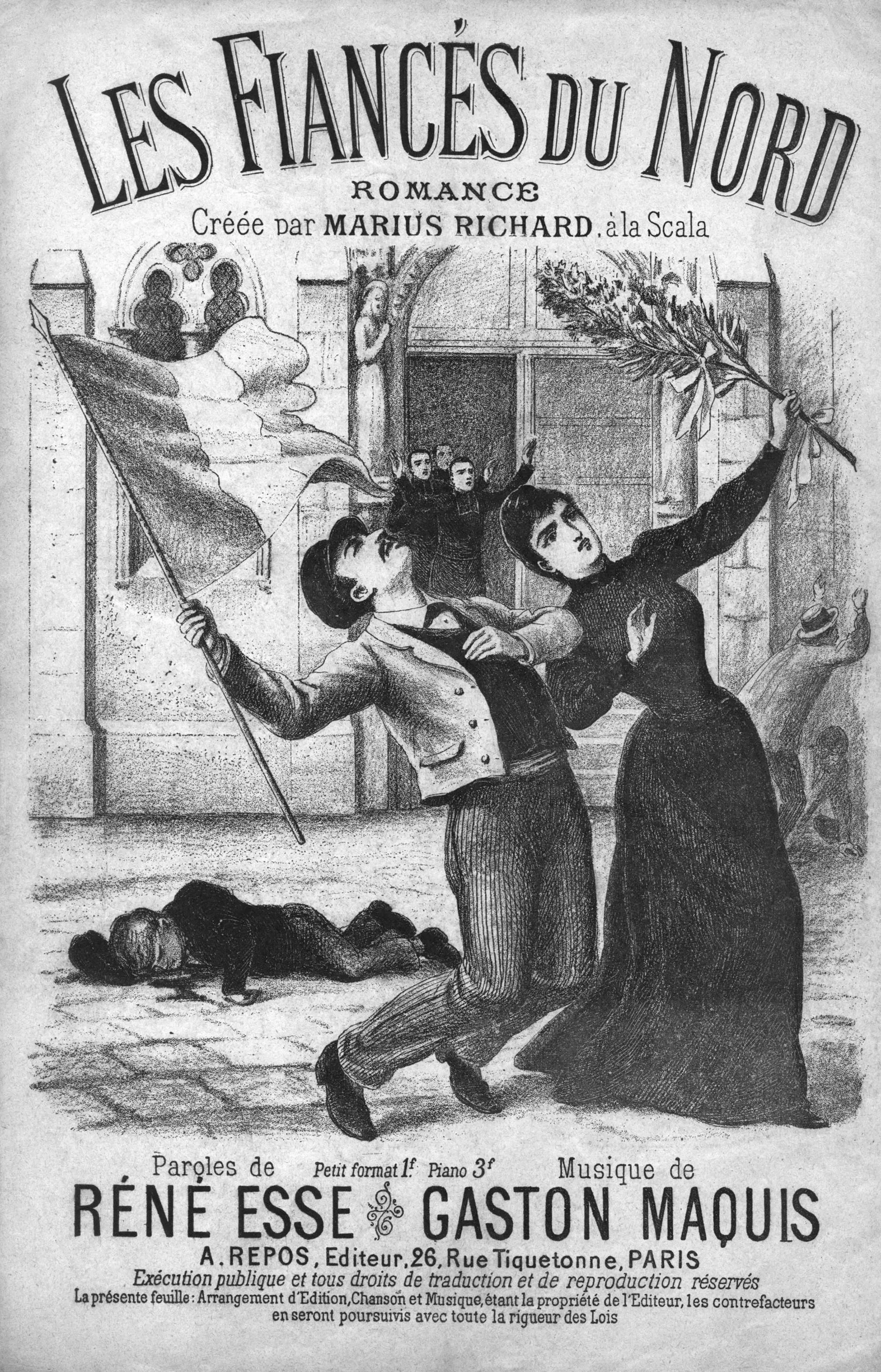 Anonyme, illustration de la chanson Les Fiancés du Nord, 1891