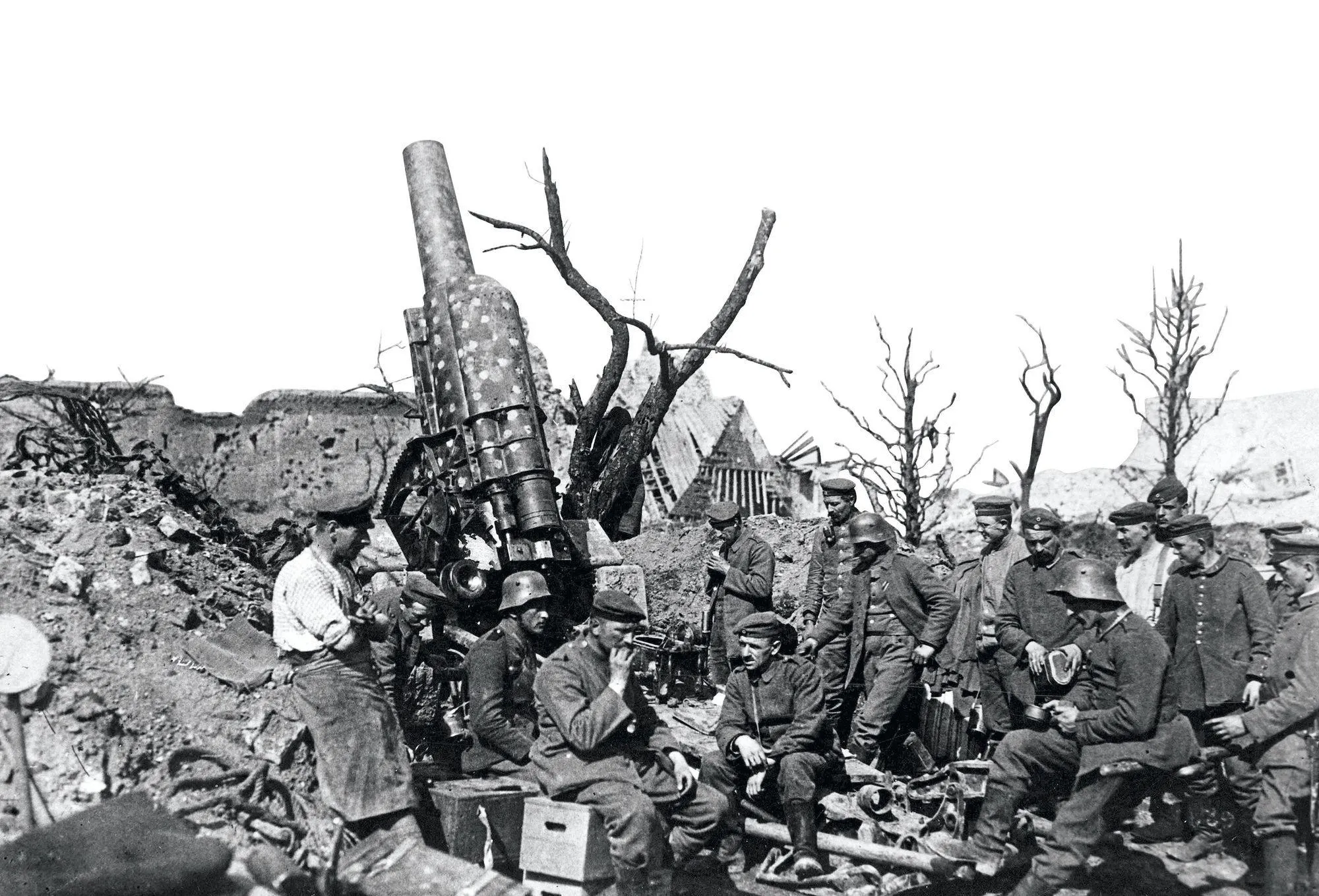 Artilleurs allemands en France en 1918, photographie anonyme