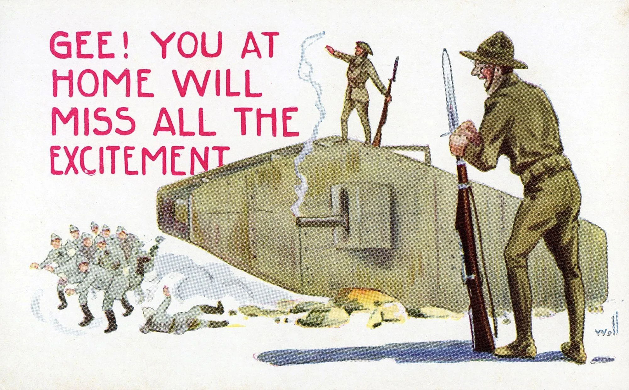 Carte postale satirique américaine, 1918