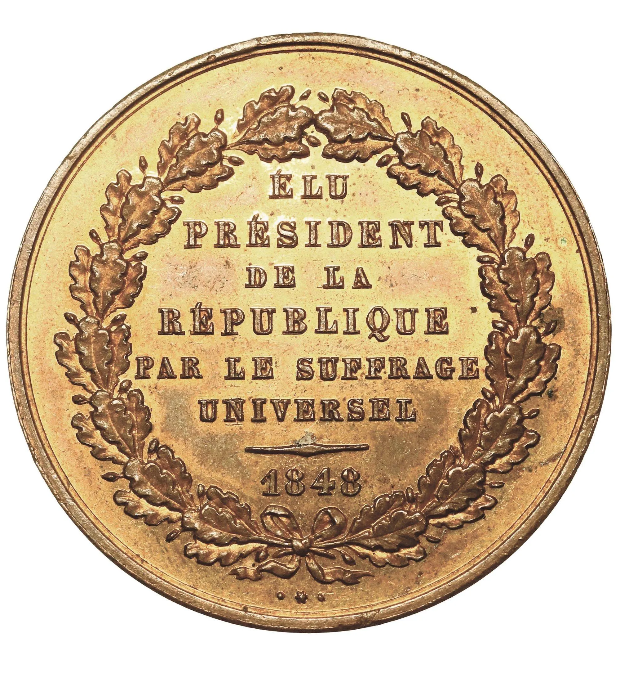 Médaille frappée en janvier 1849, pile