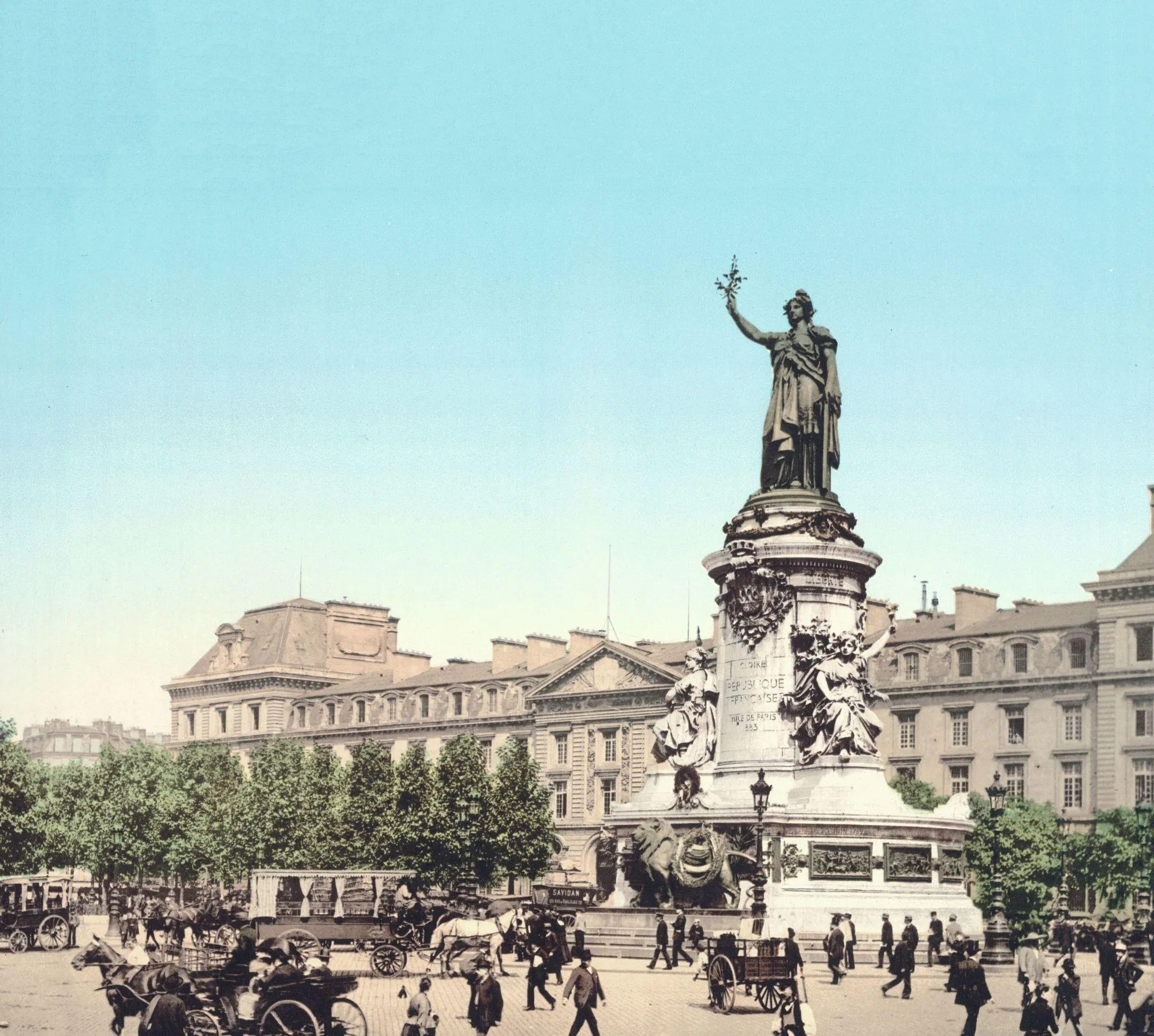 Place de la République, photochrome anonyme
