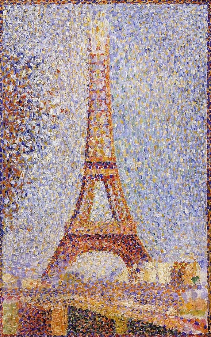 La Tour Eiffel en construction Georges Seurat, La Tour Eiffel, 1889, huile sur toile, 24 x 15 cm, musée des Beaux-Arts, San Francisco.
