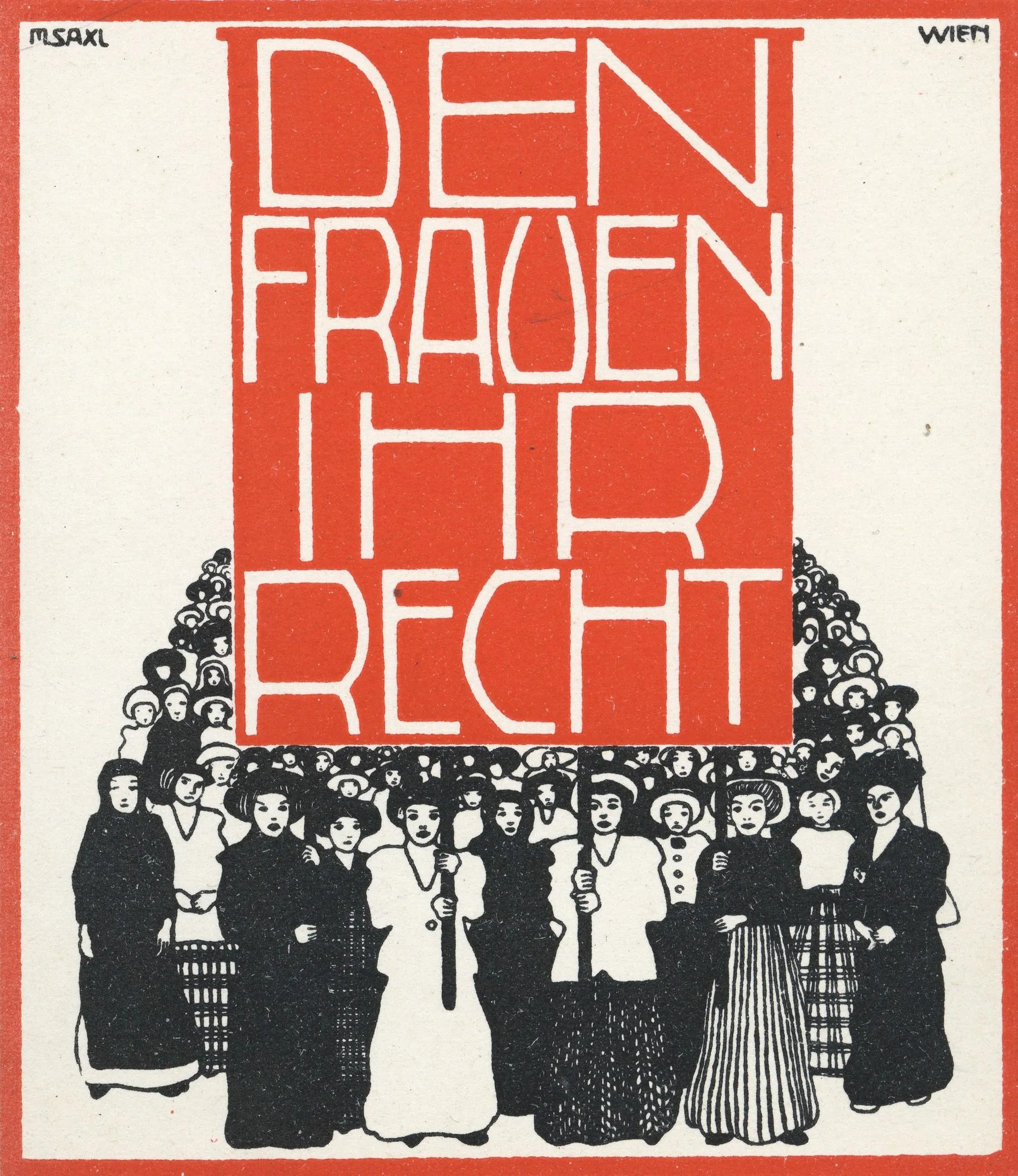 Affiche en faveur du vote des femmes, Autriche, 1914