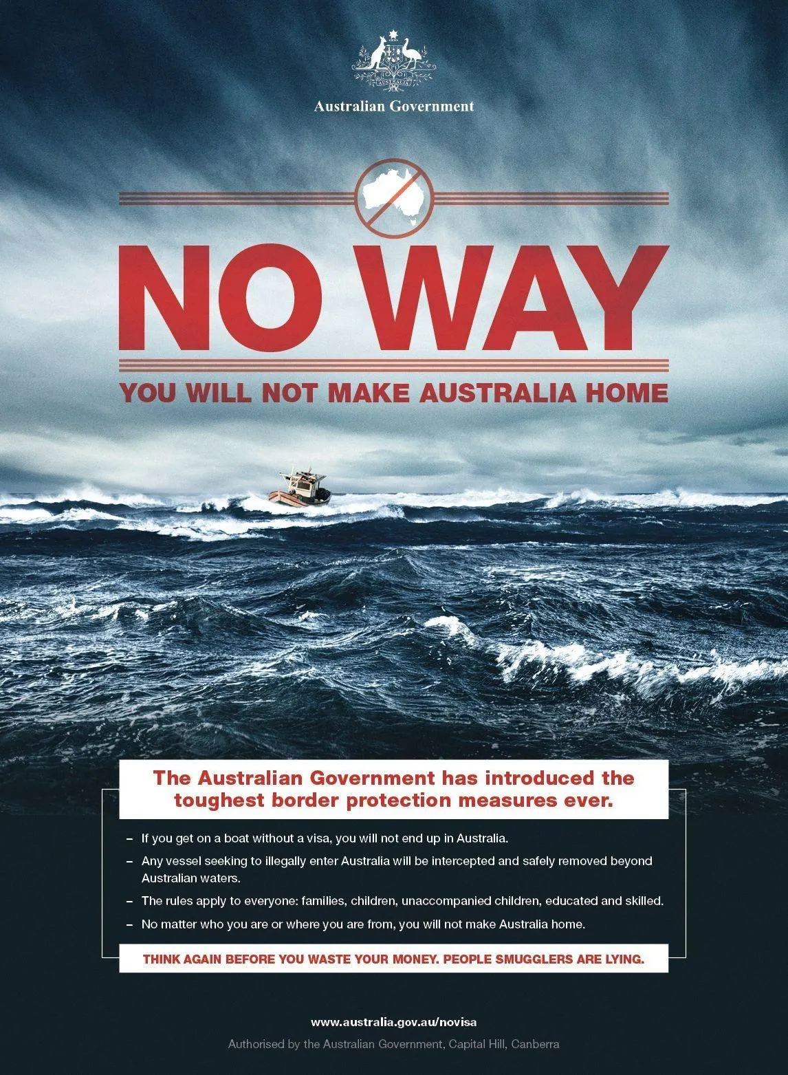 Affiche diffusée par le gouvernement australien