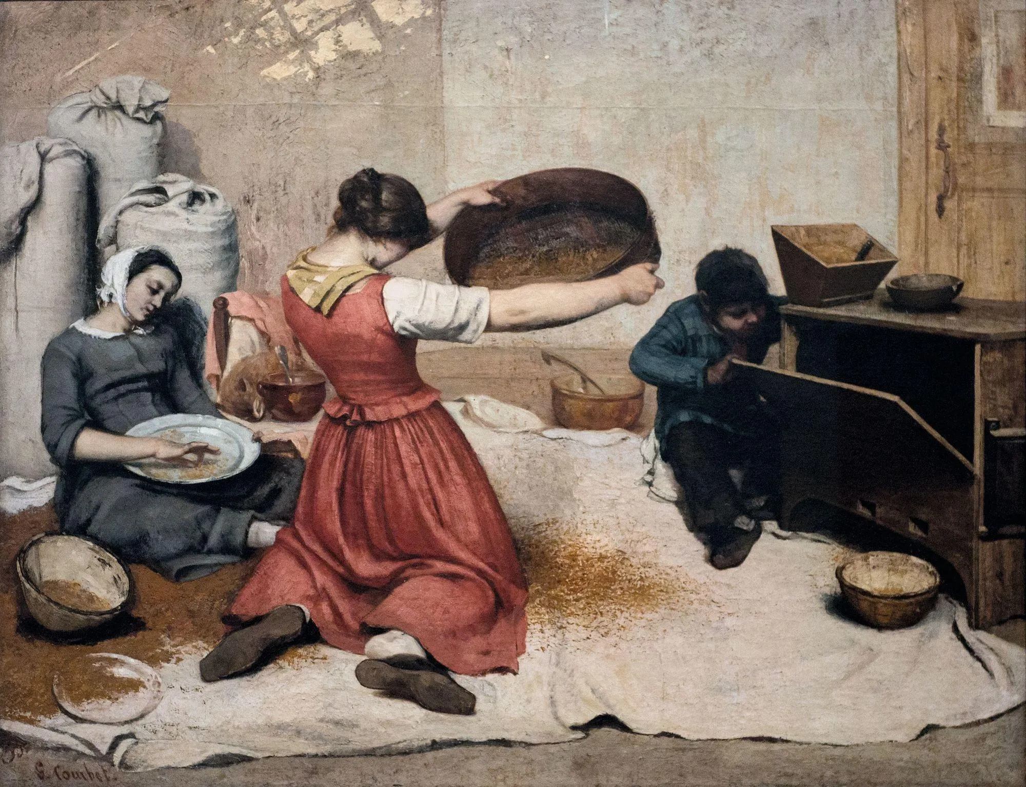 Gustave Courbet, Les Cribleuses de
blé, 1854, huile sur toile.
