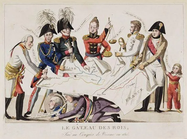 Anonyme, Le Gâteau des rois, 1815, gravure.