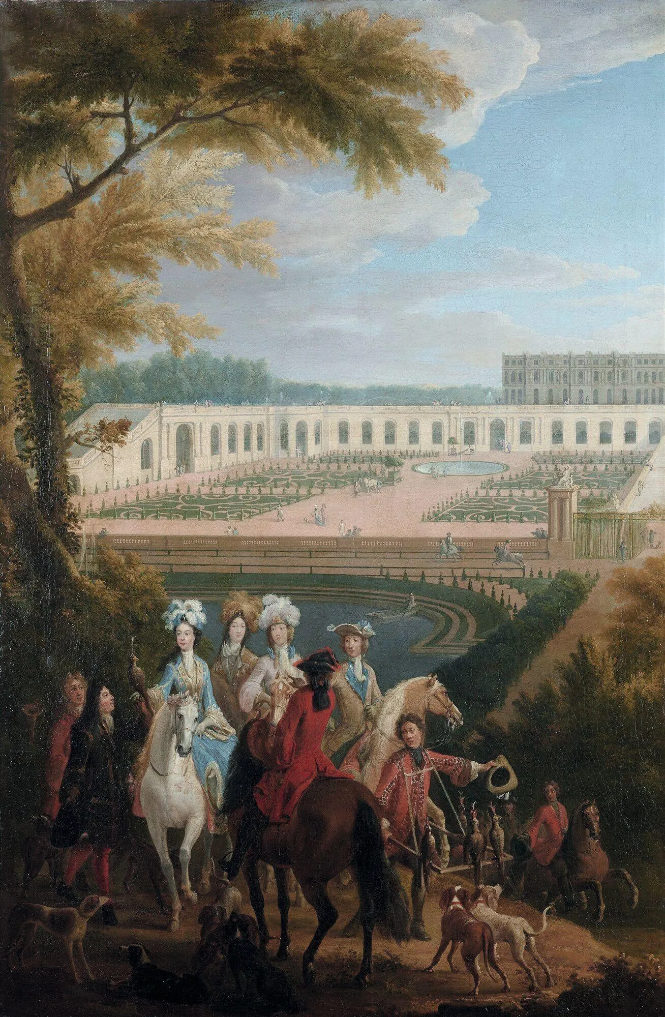 Pierre-Denis Martin, La Duchesse de Bourgogne partant chasser au faucon, v. 1780, huile sur toile, 122 x 78 cm, château de Versailles