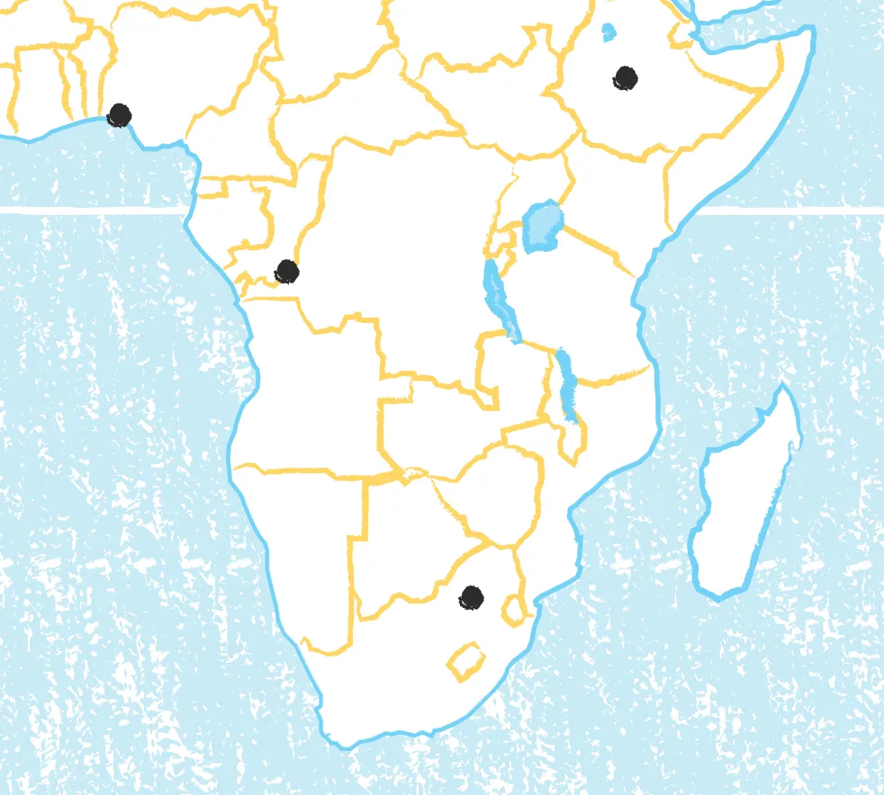 Fond de carte Afrique australe