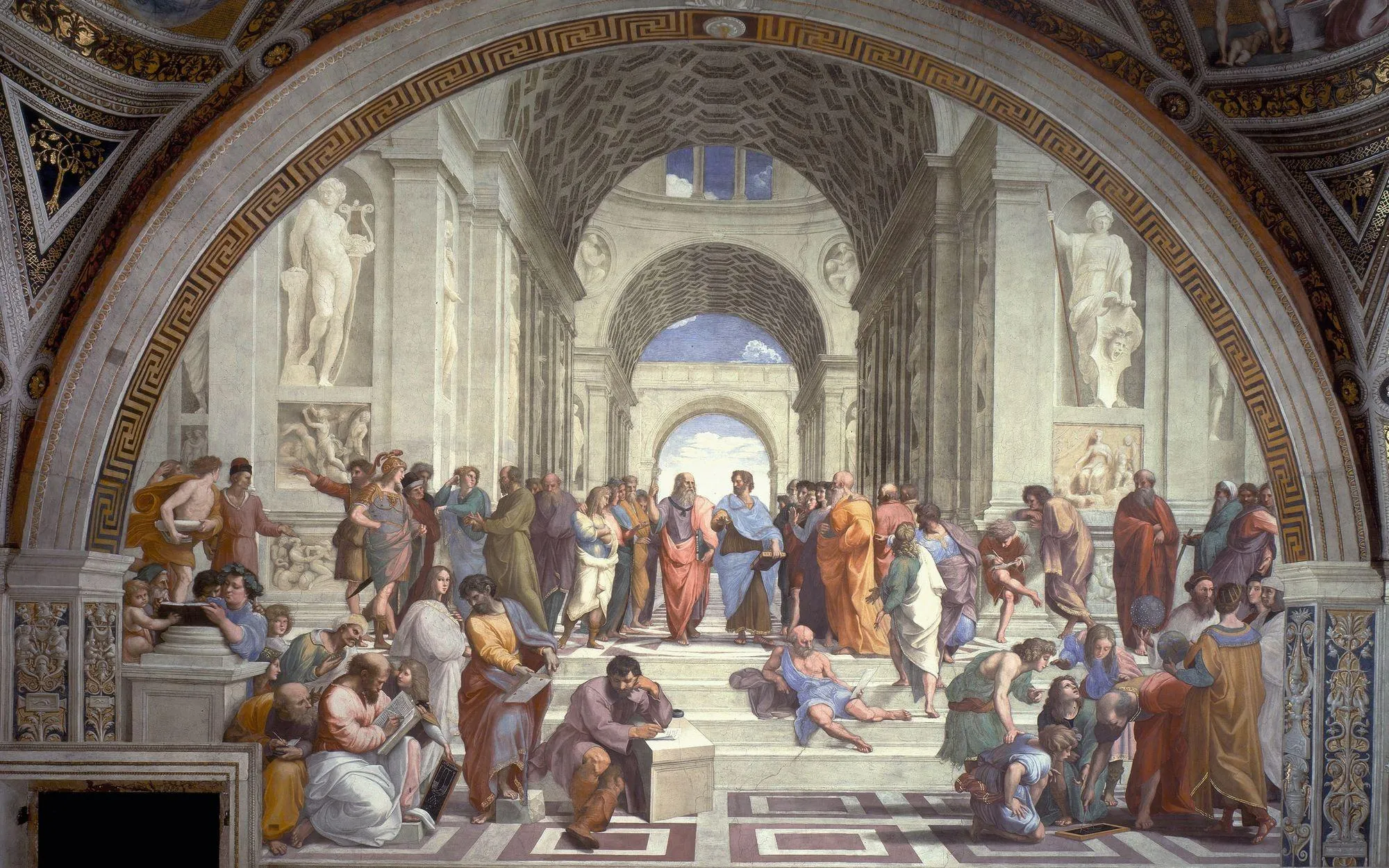 Raphaël, L'École d'Athènes, 1510, fresque, 440 x 770 cm, musées du Vatican