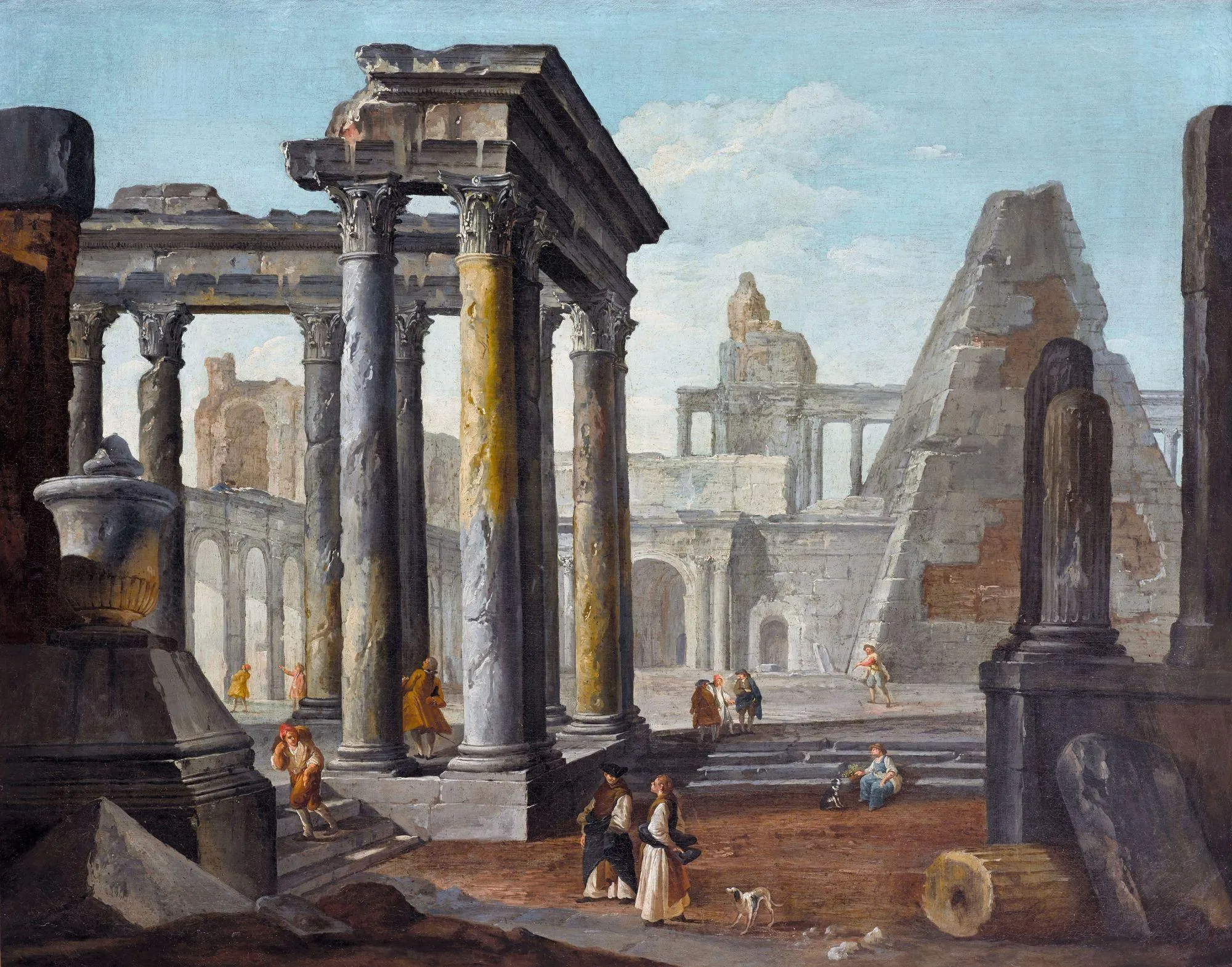 Robert Hubert, Caprice avec ruines romaines, XVIIIe siècle, huile sur toile, 100 x 127 cm, fondation Bemberg, Toulouse.