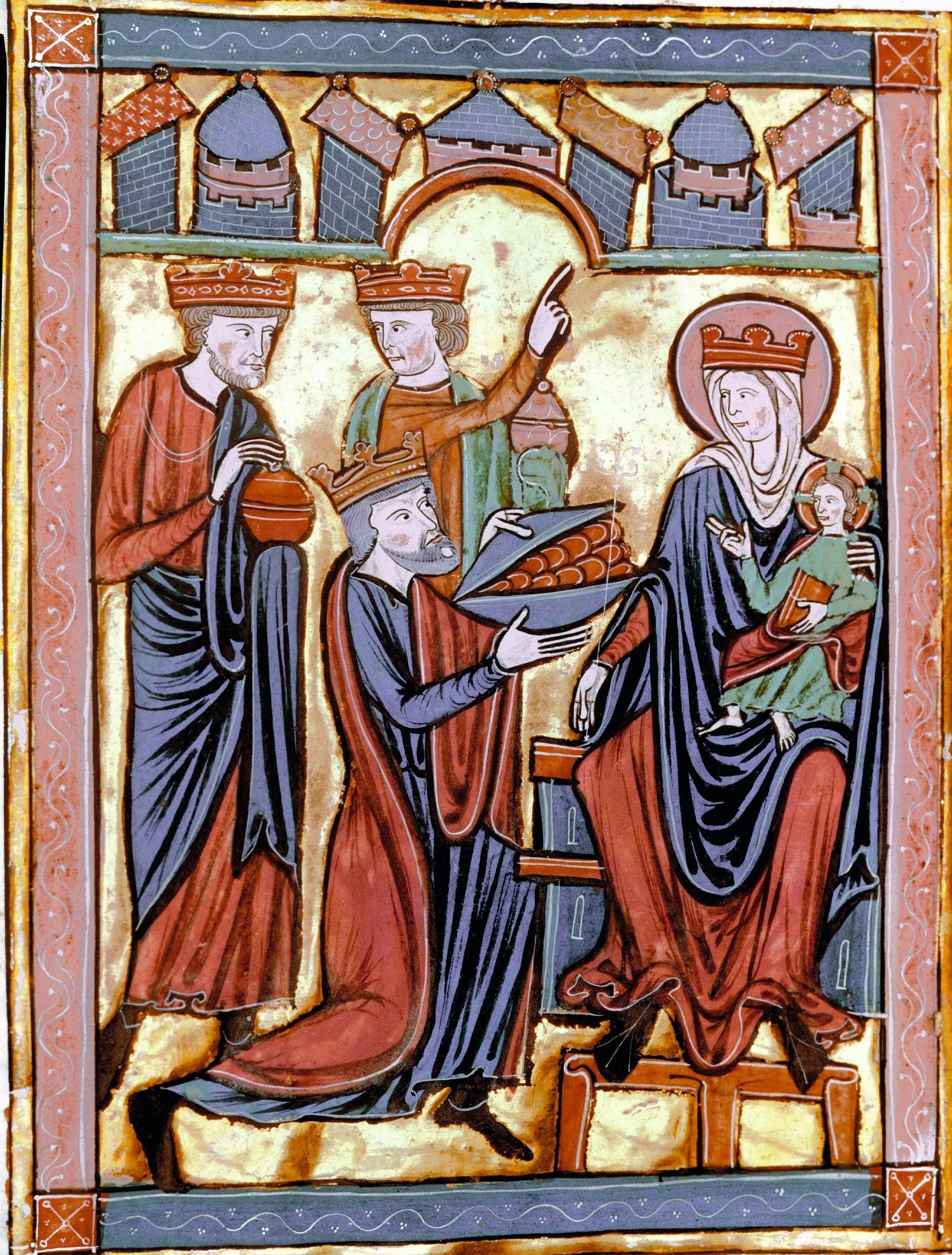 Adoration des mages, v. 1230, miniature