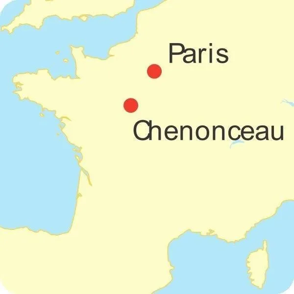 Chenonceau, le « château des Dames », carte