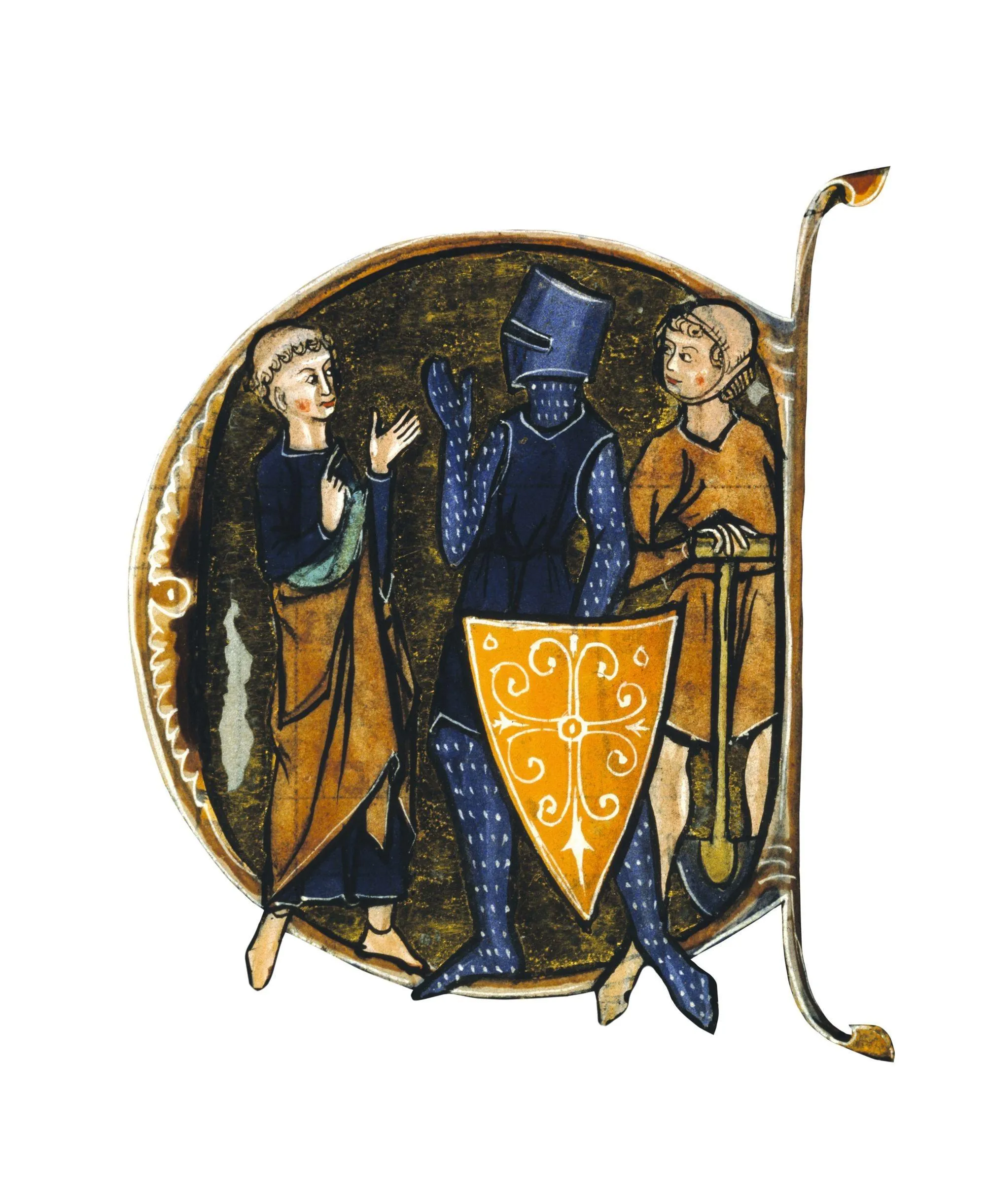 Clerc, chevalier et paysan, minuscule historiée dans un manuscrit du Régime du corps d'Aldebrandin de Sienne, 1275, British Library, Londres