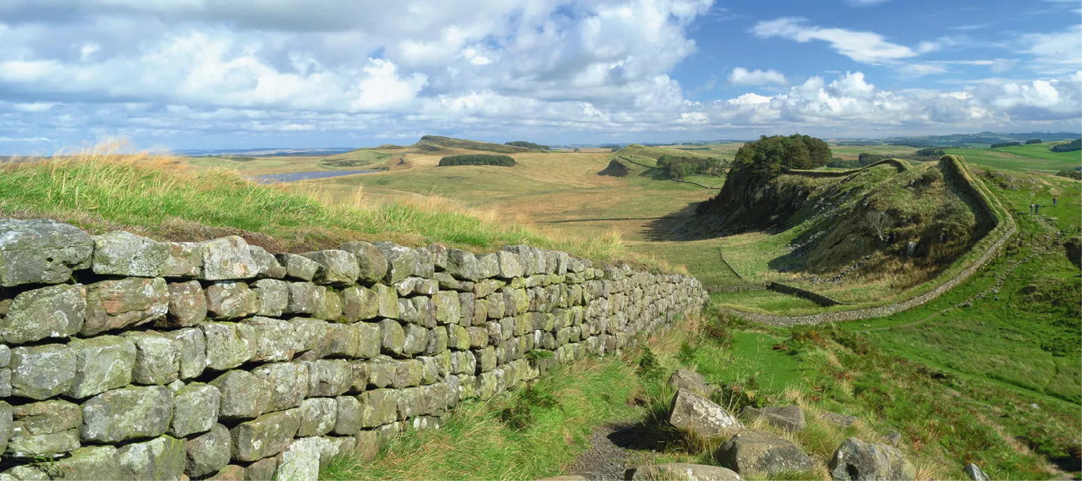 Les vestiges du mur d'Hadrien