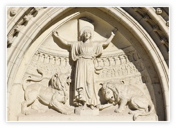 Jules Comparat, Le martye de sainte Blandine. 1886. Lyon, Église Saint-Blandine de Lyon, tympan