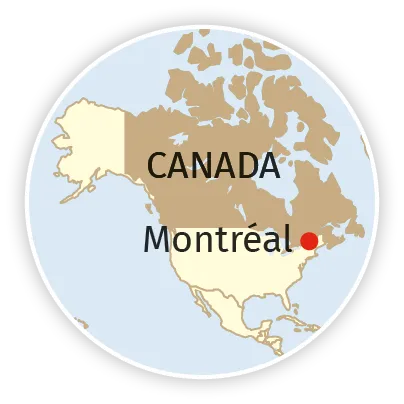 Carte Amérique du Nord/ Canada / Montréal
