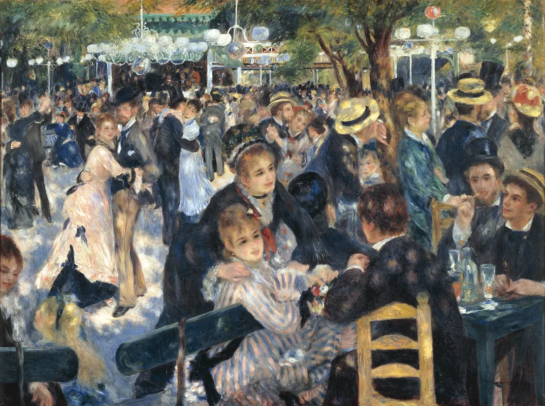 Pierre-Auguste Renoir, Bal du moulin de la Galette, 1876, huile sur toile, 131,5 × 176,5 cm (musée d'Orsay, Paris).