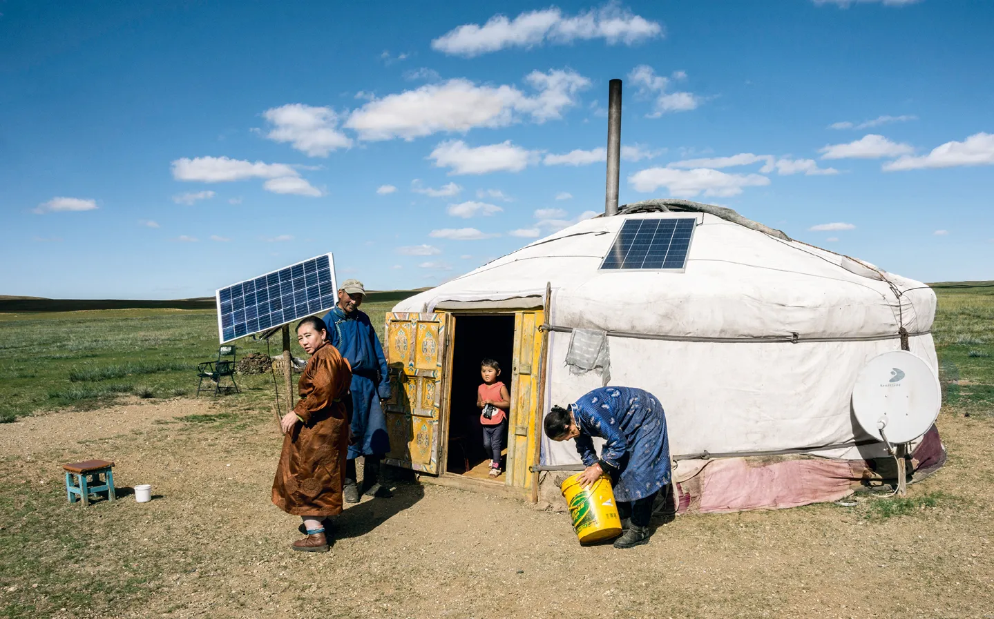 Une famille nomade
et sa yourte