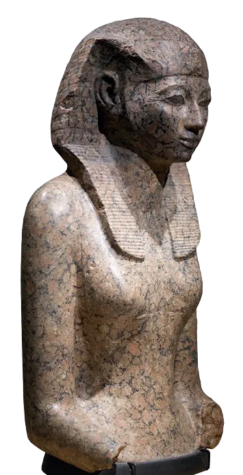 Statue d'Hatchepsout, vers 1 460 avant J.‑C., musée national des Antiquités des Pays‑Bas, Leyde.