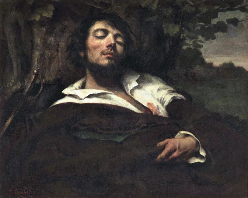 Gustave Courbet, L'Homme
blessé, 1844-54, huile sur toile,
82 × 98 cm, musée d'Orsay, Paris.