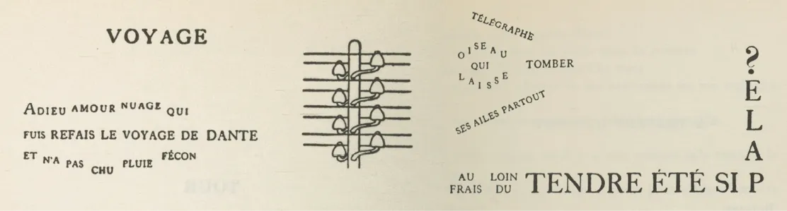 Guillaume Apollinaire, « Voyage », Calligrammes, 1918.