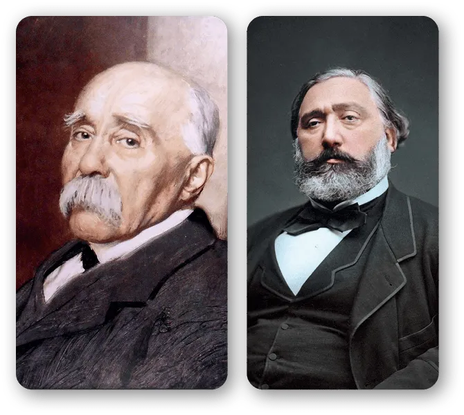 Georges Clemenceau (1841-1929) et Léon Gambetta (1838-1882)