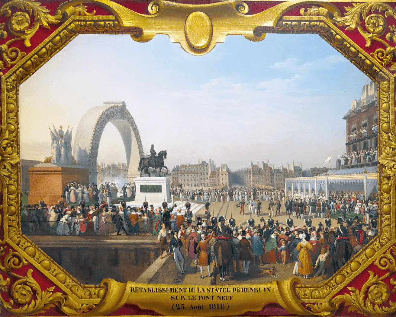 Tableau : Inauguration de la statue équestre d'Henri IV sur le Pont-Neuf, 25 août 1818