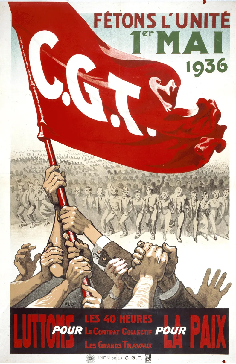 Affiche de la CGT, 1er mai 1936.