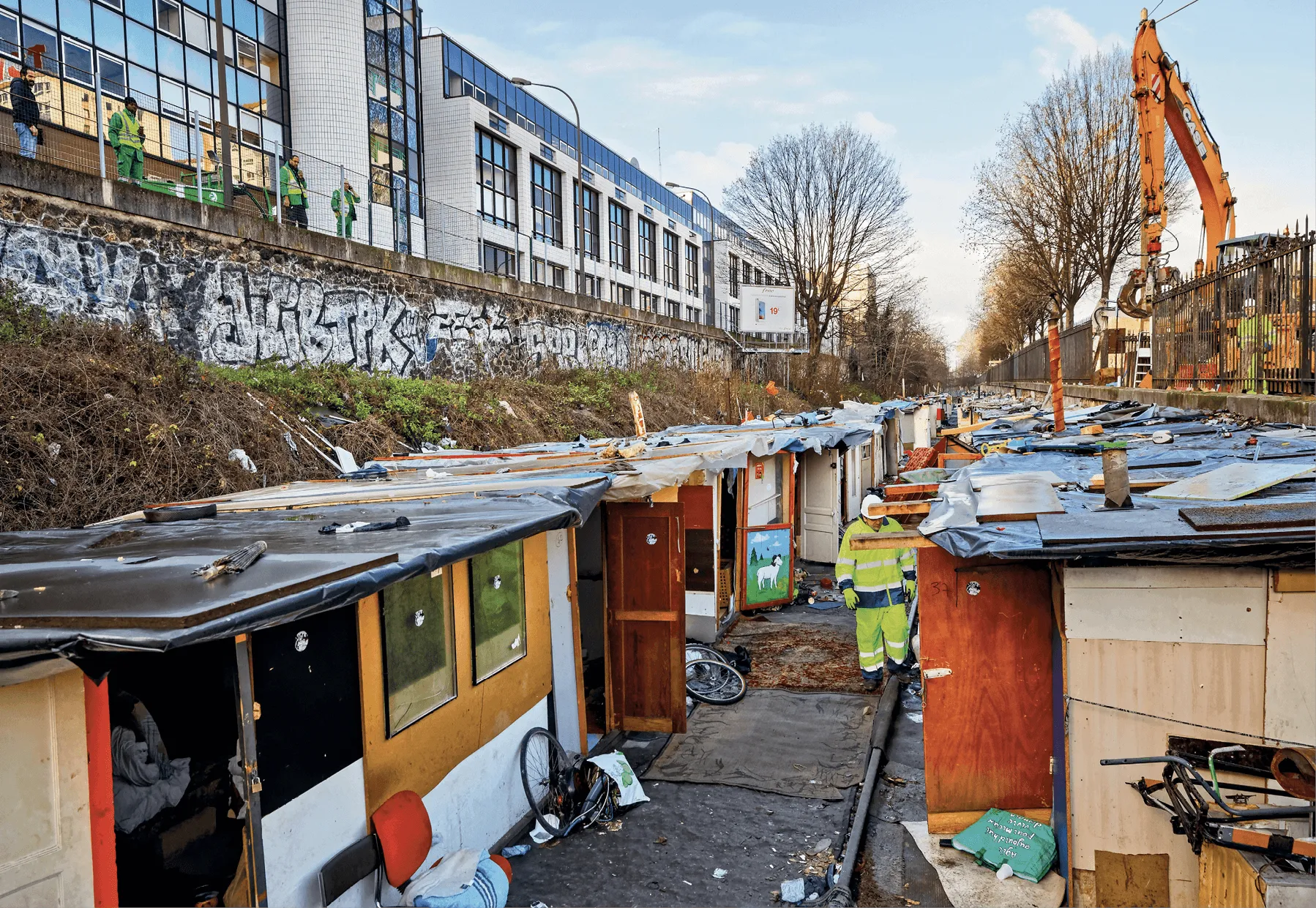 Un bidonville évacué à Paris