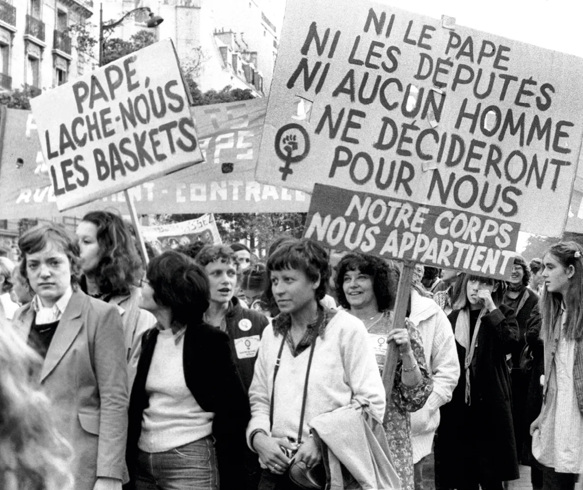 Manifestation pour la défense du droit à l'avortement en 1979