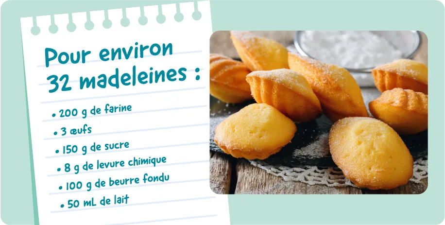 Recette maison de madeleines