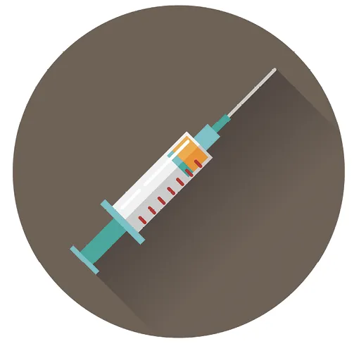 Icône illustration d'une seringue médicale prête à l'emploi.