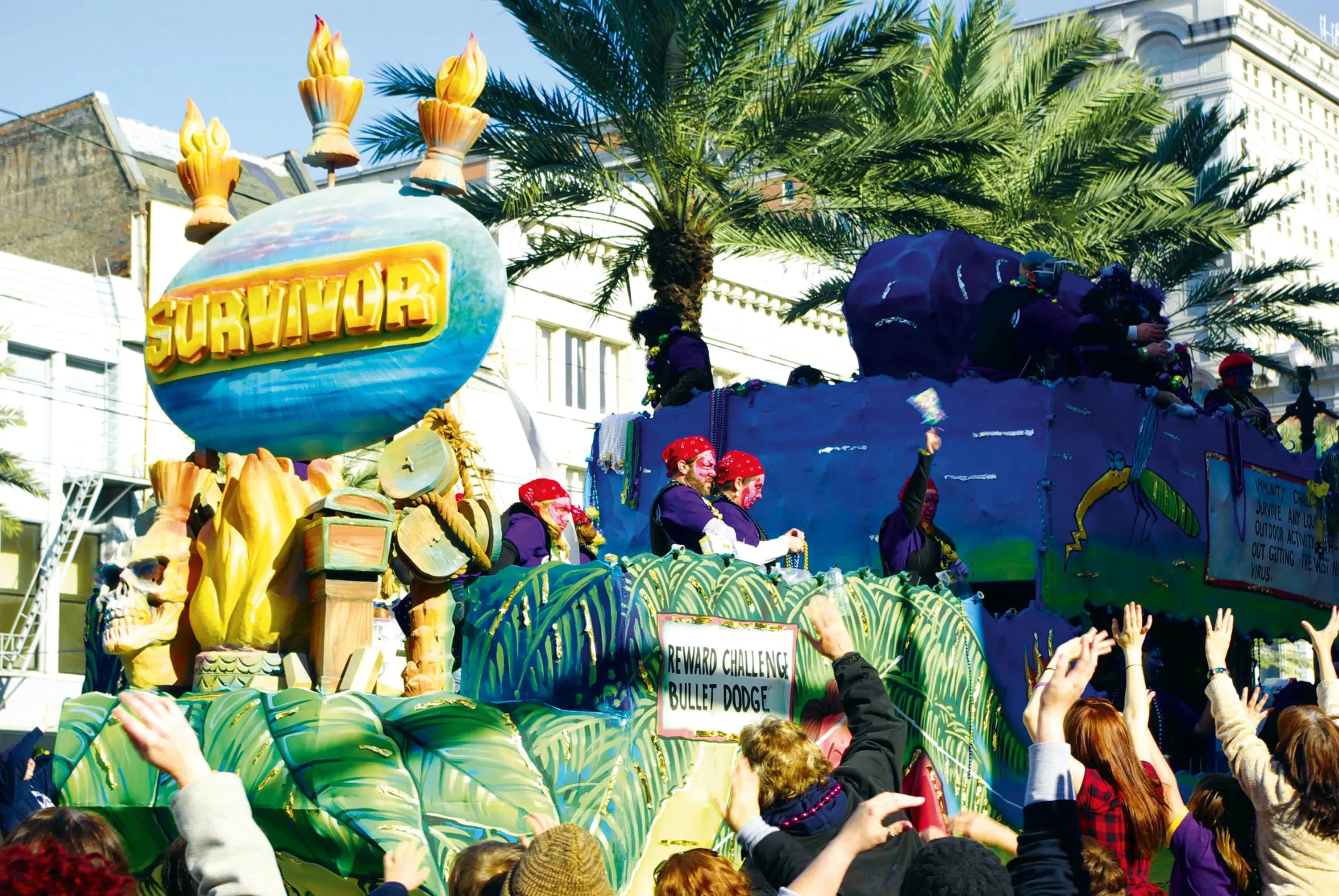 A float in the Krewe of Tucks parade, New Orleans, Mardi Gras 2010.