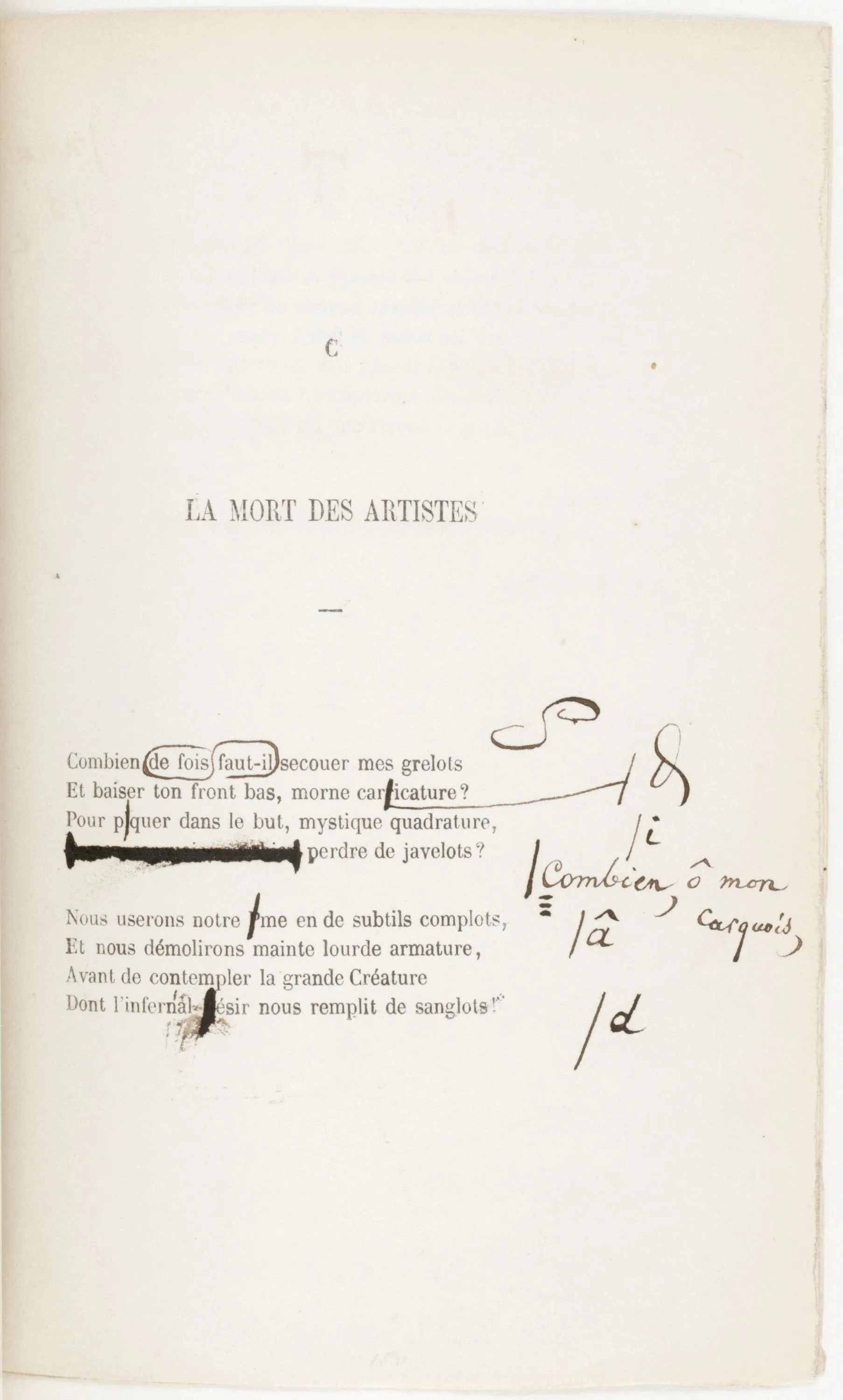 Charles Baudelaire,
						Les Fleurs du mal.