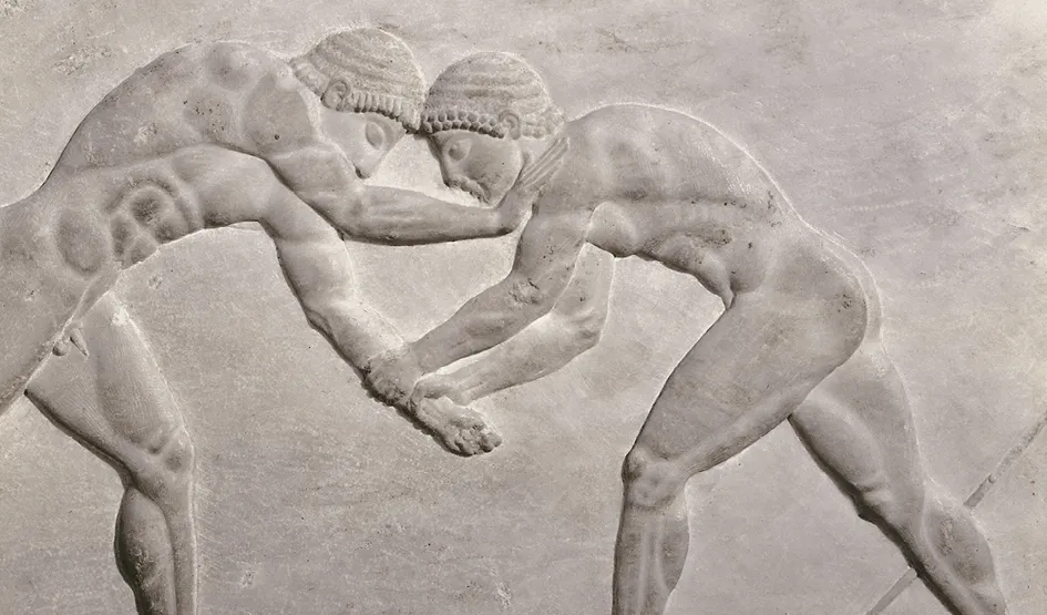 Combat de lutteurs en Grèce antique