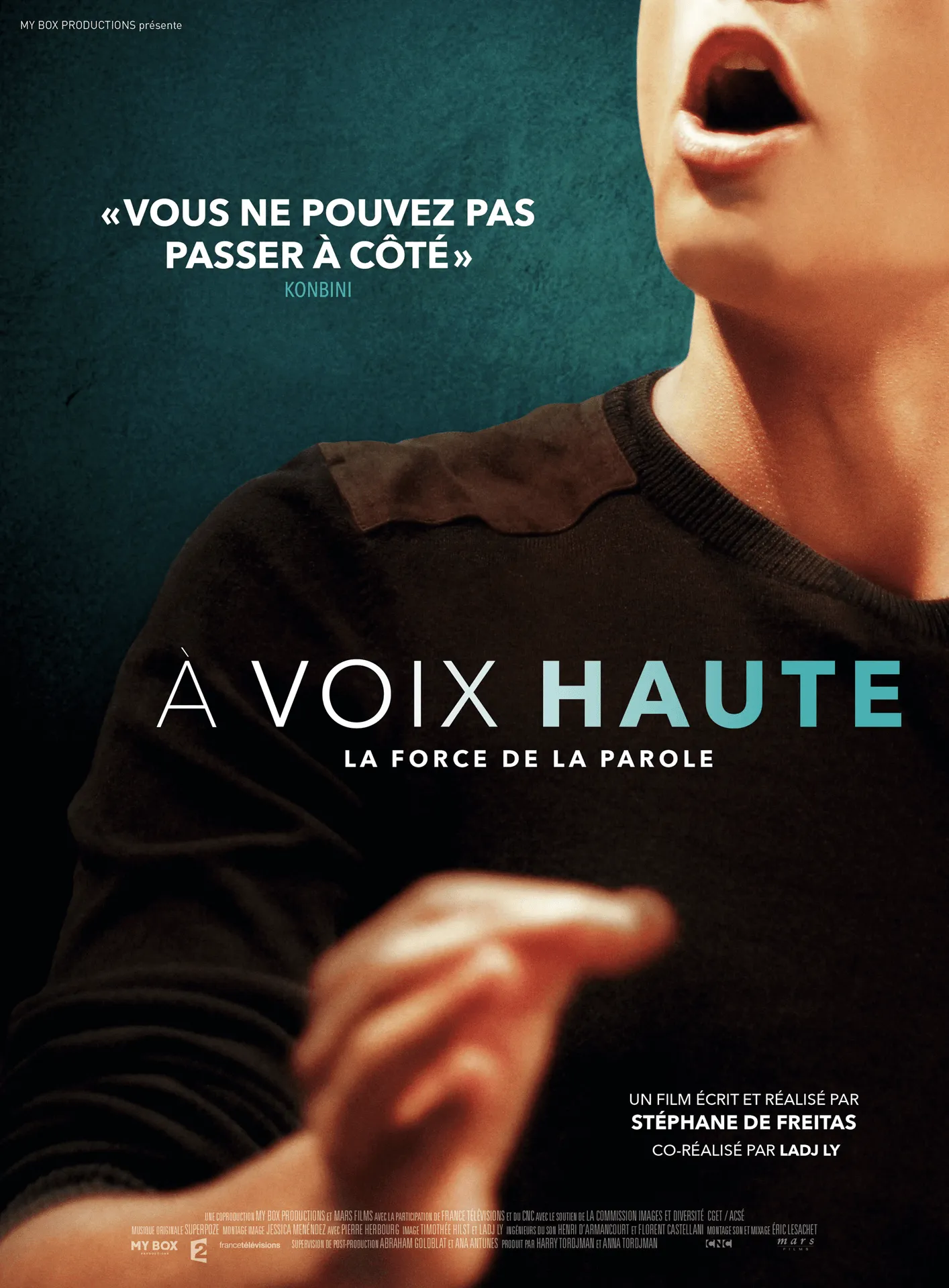 Affiche du film A voix haute, un homme criant, la force de la parole.