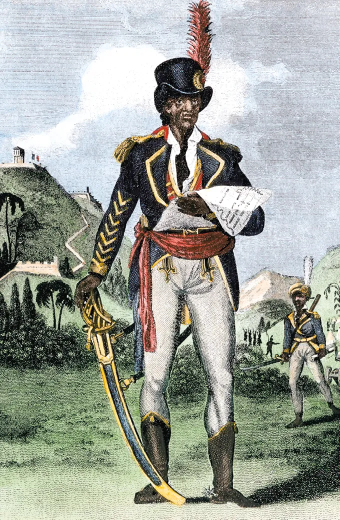 Portrait de Toussaint Louverture,
1803, gravure sur bois coloriée.