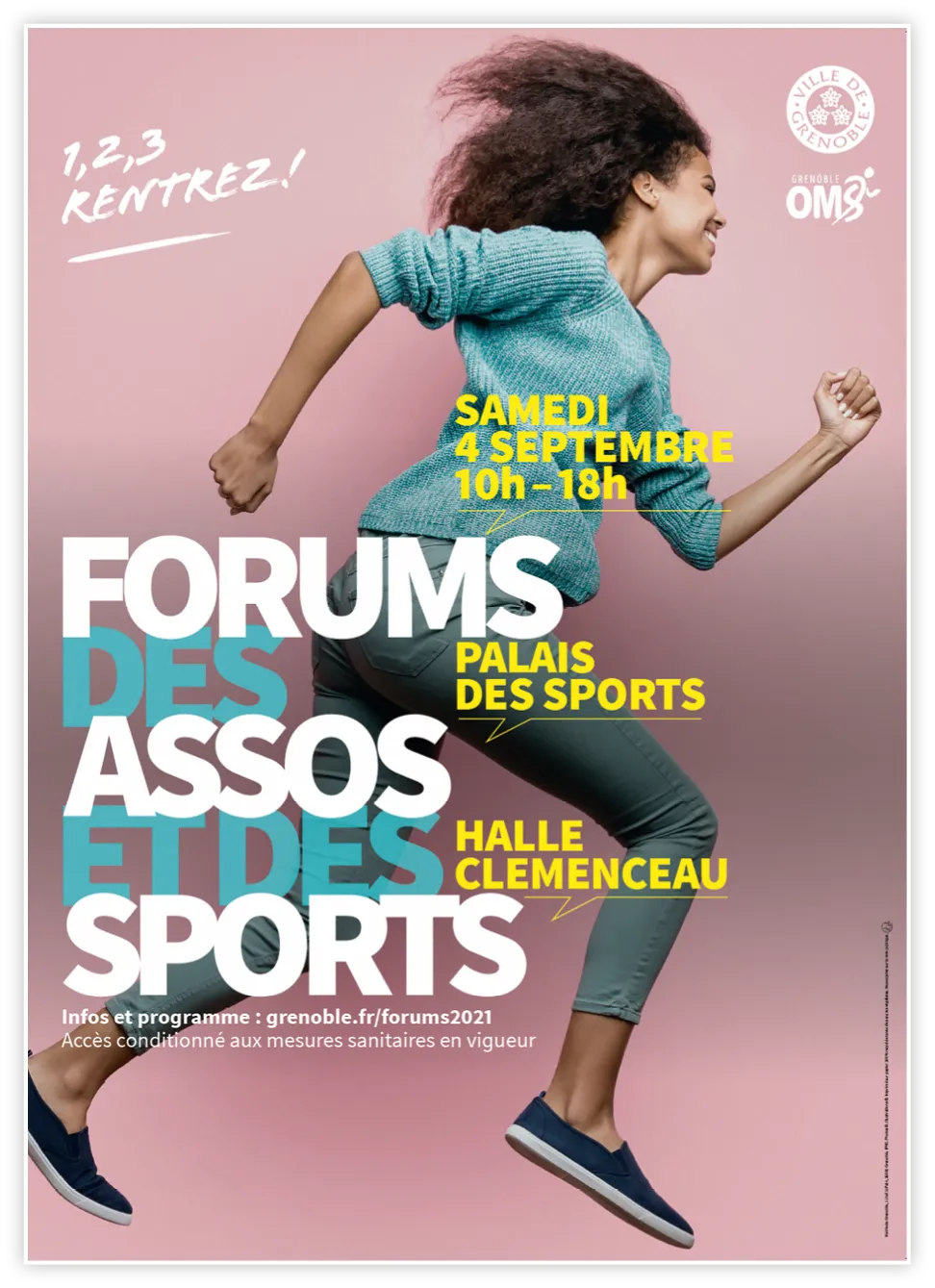 Affiche du forum des associations sportives, ville de Grenoble, 2021.