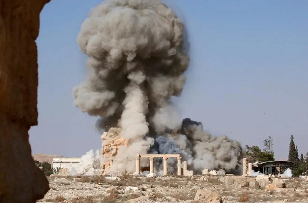 Explosions dans le temple de Palmyre, 2015.