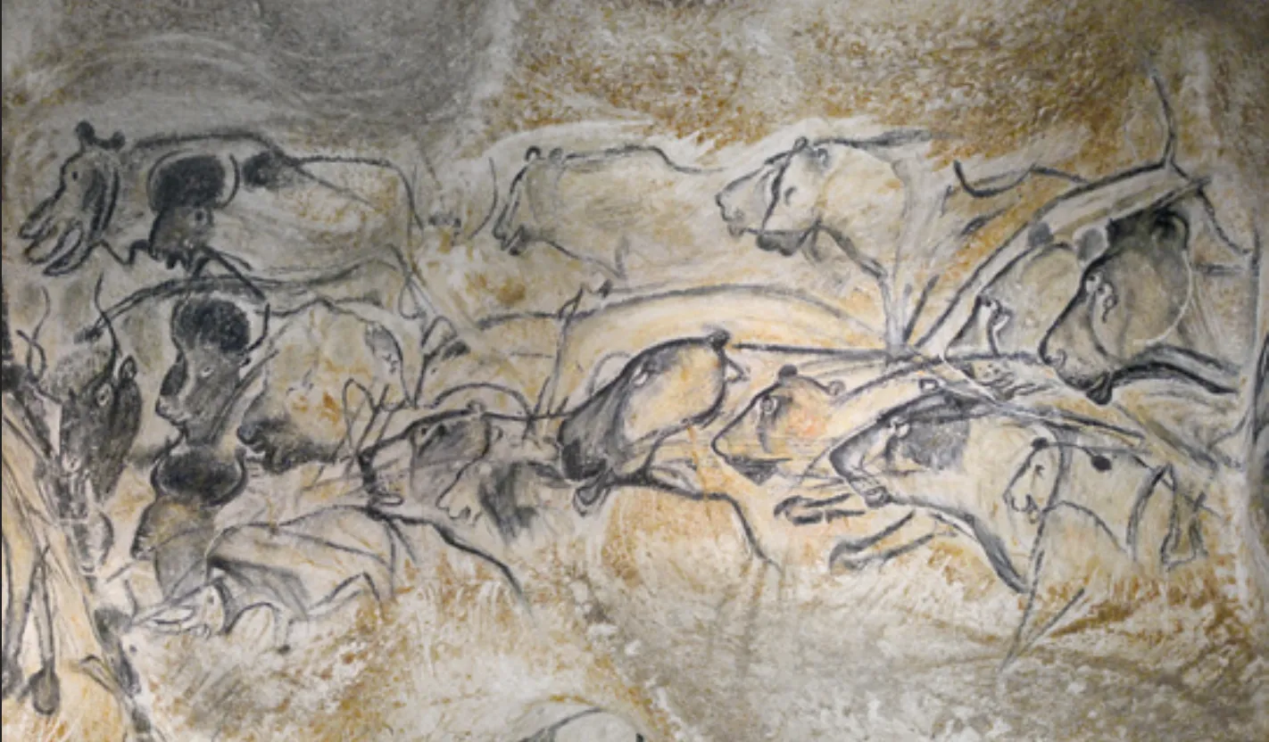 Une peinture rupestre à la grotte Chauvet-Pont d'Arc